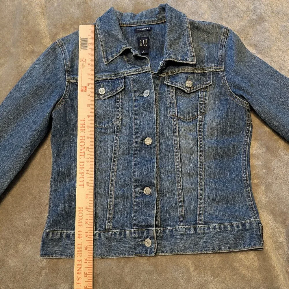 Gap Stretch Denim Medium Blue Wash Jeans Jacket - Picture 6 of 11
